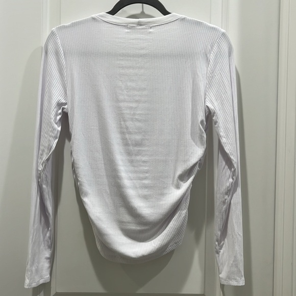 Jonathan Simkhai Standard Long Sleeve Ribbed Suzy Shaping Wrap Top Sz M - Picture 7 of 10